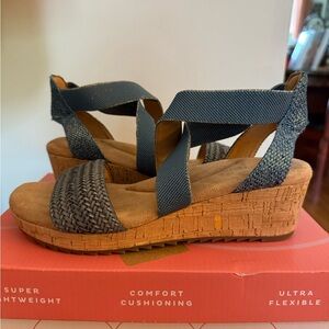 New Easy spirit blue Women's Comfort Wedge Sandals sz 7